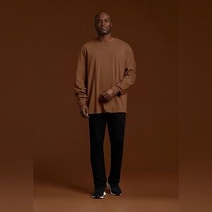 NUUDS Men’s Long Sleeve Boxy Tee in Chocolate, sz MD